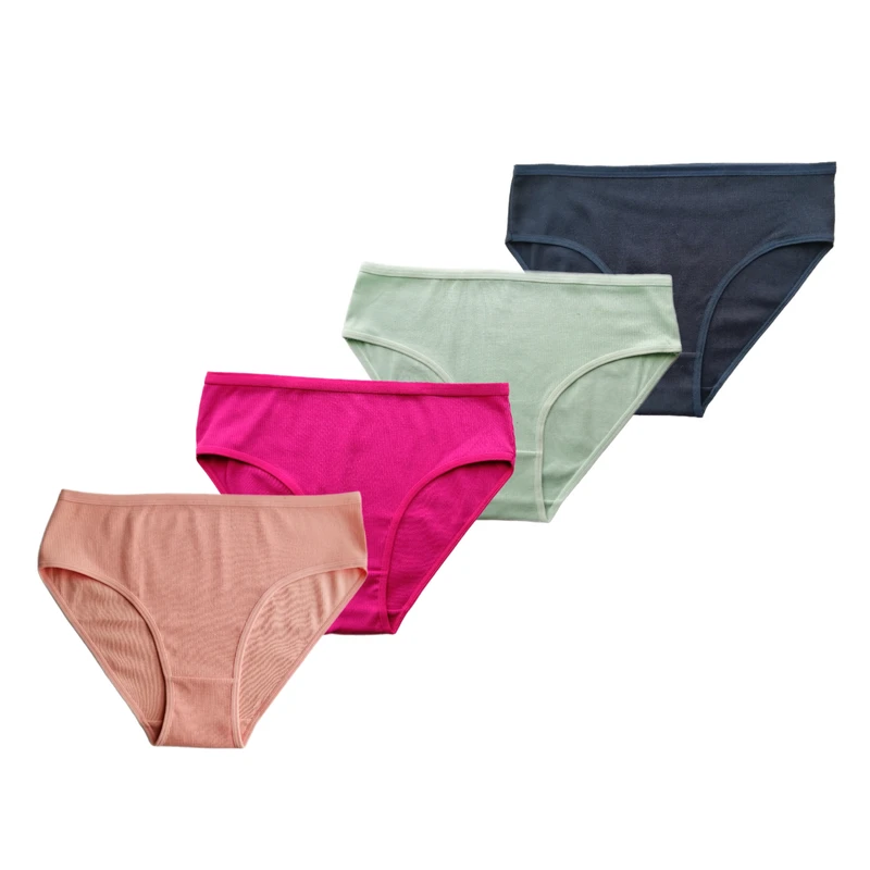 شورت زنانه مدل اسلیپ کبریتی نخی ساده فاق بلند کد 181 مجموعه 4 عددی