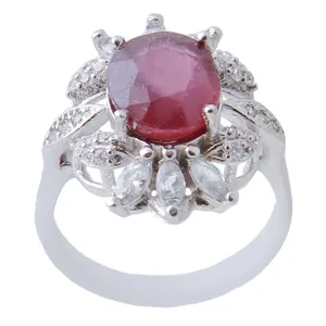    انگشتر نقره زنانه بازرگانی میلادی مدل یاقوت کد AWR_690