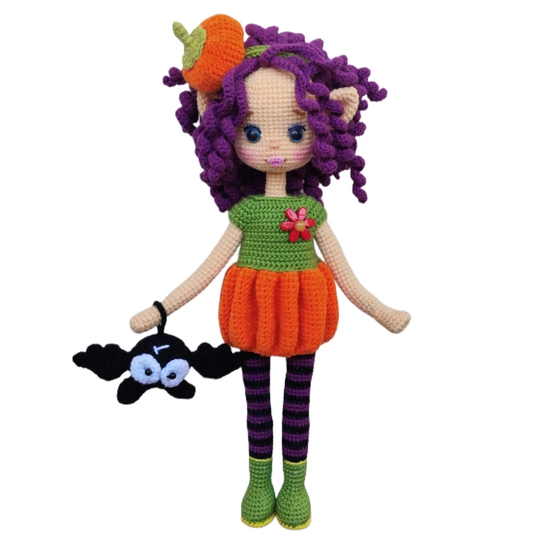 عروسک بافتنی مدل دختر لی لی مجموعه دو عددی 