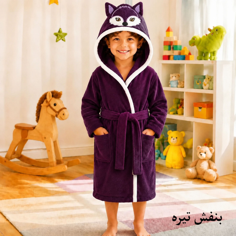 حوله پالتویی کودک و‌ نوزاد پودیران بافت مدل عروسکی سایز 110*130مناسب برای قد 140 تا 160سانتی متر