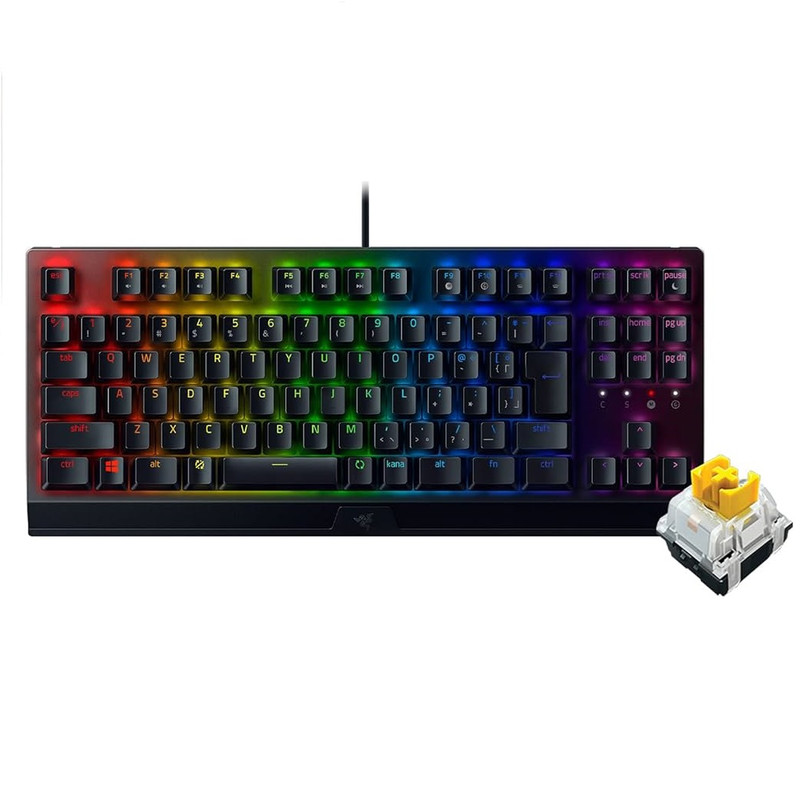 کیبورد ریزر مدل BLACKWIDOW V3 TENKEYLESS (YELLOW SWITCH) 1
