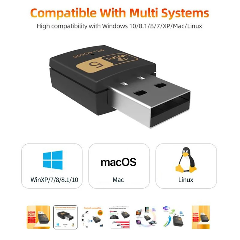 کارت شبکه بی سیم مدل  LV-UAC10 2 IN 1 600Mbps
