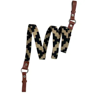 بند عینک مدل گلیمی دسته چرم طبیعی طرح سنتی کد 01