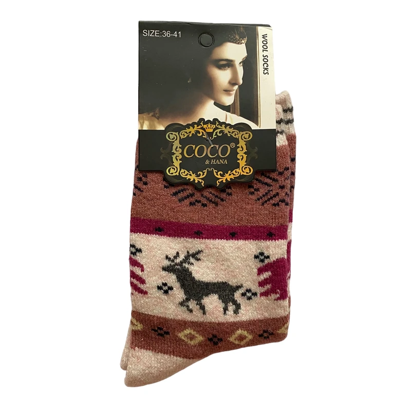 جوراب ساق بلند زنانه کوکو اند هانا مدل پشمی و حوله ای