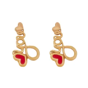 گوشواره طلا 18 عیار زنانه مدل عشق C0021