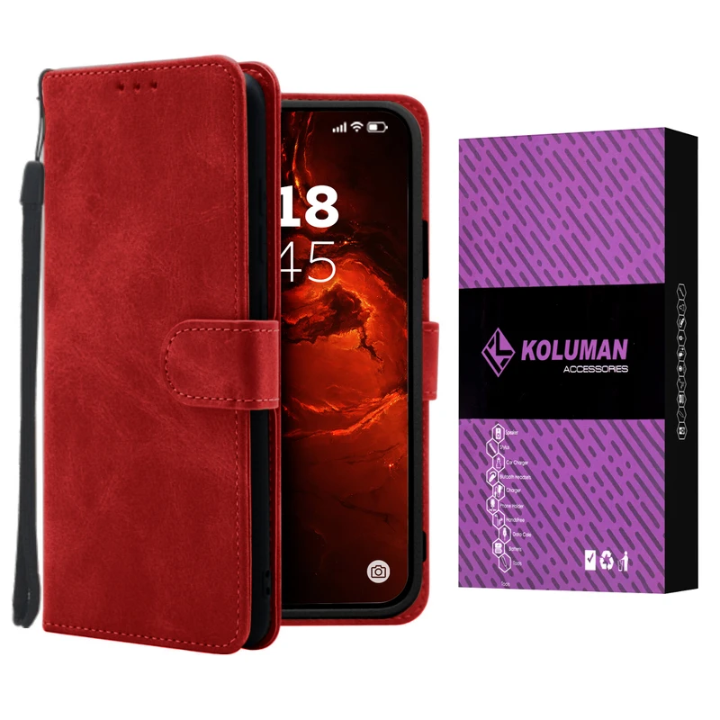 کیف کلاسوری کلومن مدل چرمی مناسب برای گوشی موبایل سامسونگ Galaxy A05 به همراه بند آویز