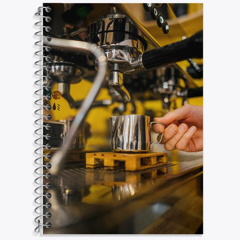 دفتر زبان 50 برگ خندالو مدل دو خط طرح باریستا کافه چی کد F1521