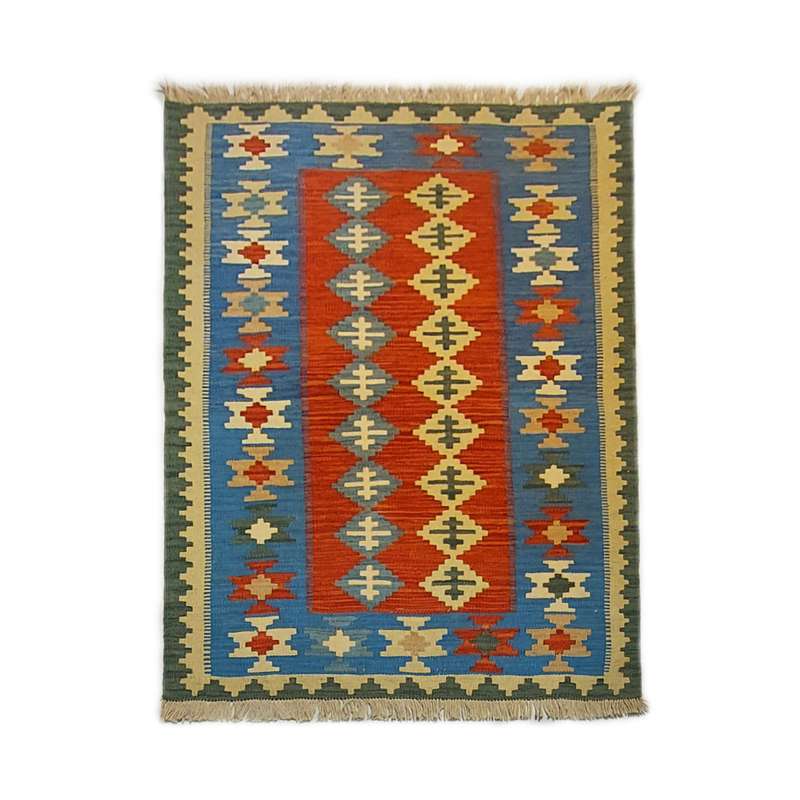 گلیم دستبافت یک و نیم متری طرح قشقایی کد 15010043