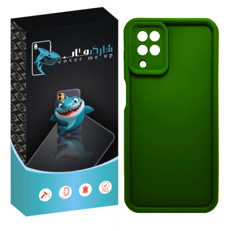 کاور شارک قاب مدل سیلیکونی سولید مناسب برای گوشی موبایل سامسونگ Galaxy A12