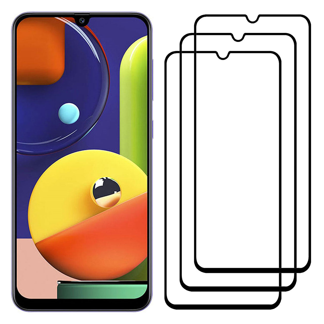 محافظ صفحه نمایش مدل FCG مناسب برای گوشی موبایل سامسونگ Galaxy A50s بسته سه عددی