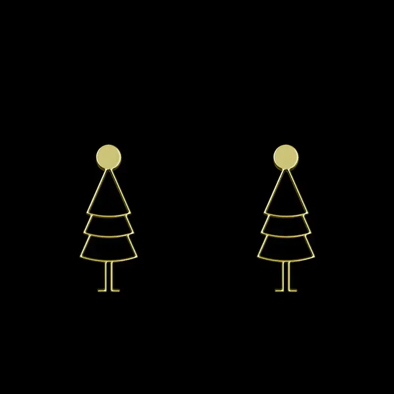 گوشواره طلا 18 عیار زنانه مدوپد مدل درخت کد GA1-15754