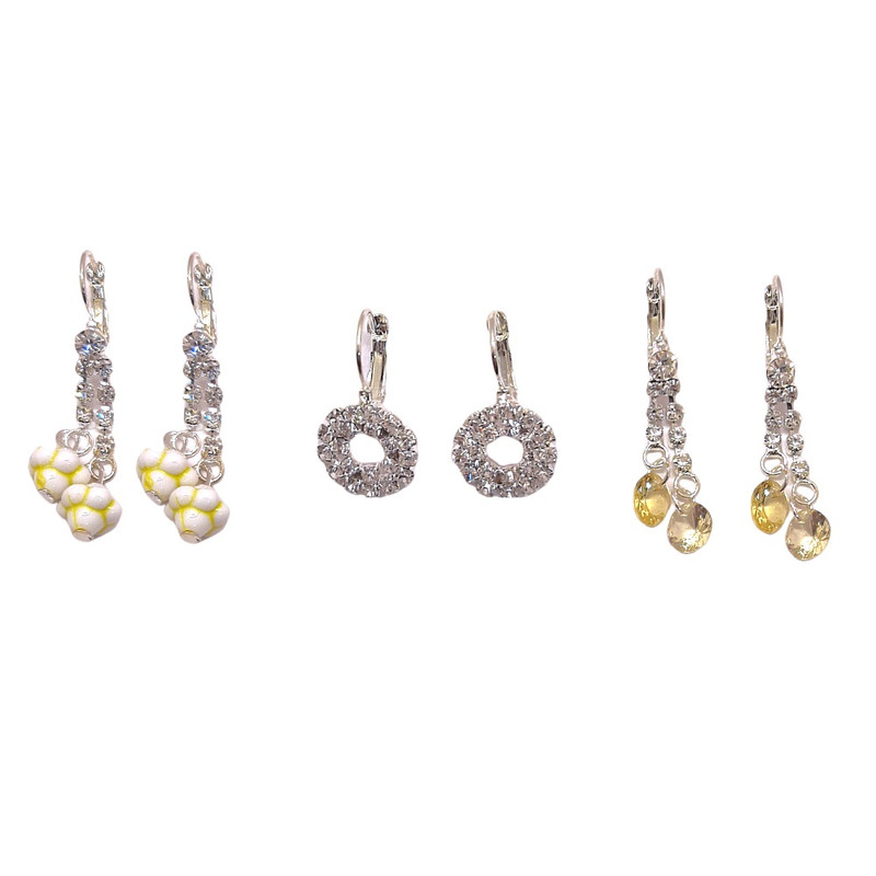 گوشواره دخترانه مدل SDU کد 04  مجموعه سه عددی