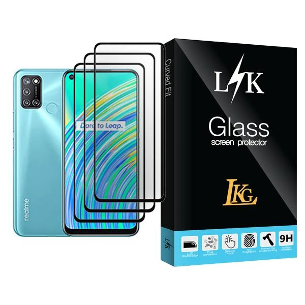 محافظ صفحه نمایش ال کا جی مدل LK Glass MIX003 مناسب برای گوشی موبایل ریلمی C17 بسته سه عددی