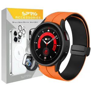 بند اسپریگ مدل Silicone MAG ORG DualC مناسب برای ساعت هوشمند سامسونگ Galaxy Watch 7 44mm