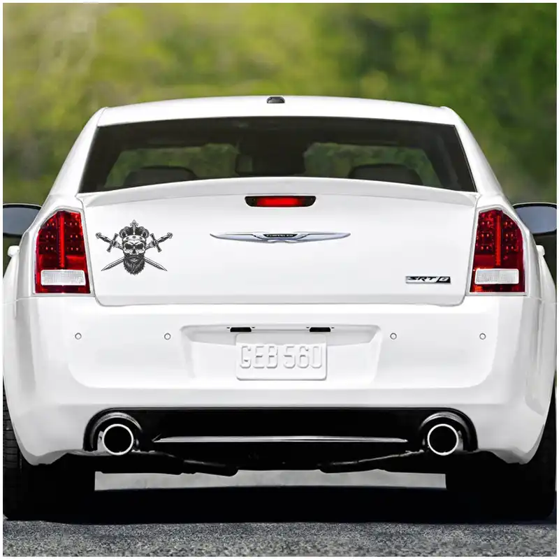 برچسب بدنه خودرو گراسیپا طرح اسکلت و شمشیر کد 02