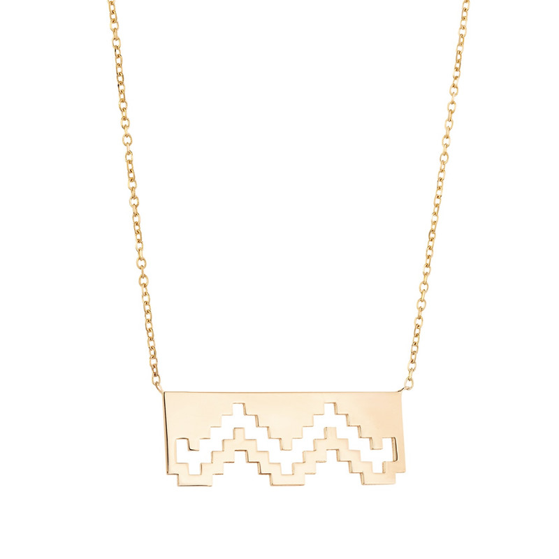 گردنبند طلا 18 عیار زنانه با زنجیر حلقهای (فلامینگو) گالری طلا لئا مدل هیرن