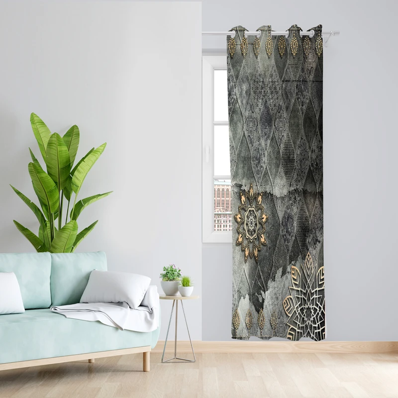 پرده طرح گل مدل مخمل پانچی کد 4794 z سایز 140x200 سانتی متر