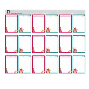 کاغذ چاپی میواستیکر مدل School Sheet Collection طرح برگه امتحانی کد SSC12- بسته 18 عددی