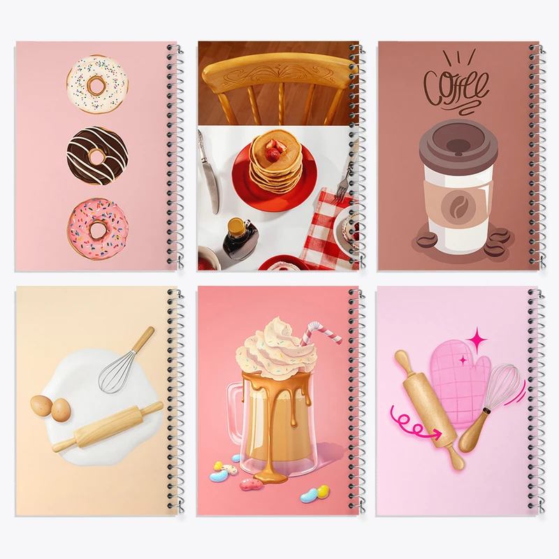 دفتر مشق 100 برگ خندالو طرح کیک و شیرینی کد 943 مجموعه 6 عددی