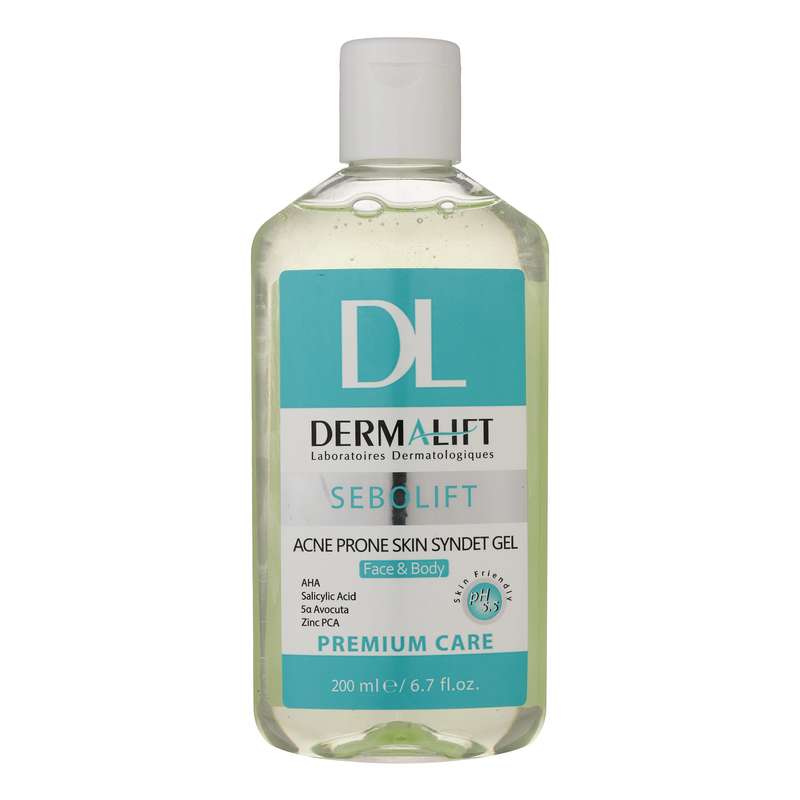 ژل شستشو صورت و بدن درمالیفت مدل سبولیفت مناسب پوست چرب و آکنه ای حجم 200 میلی لیتر