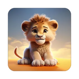 زیر لیوانی کاکتی طرح شیر مدل mp22792