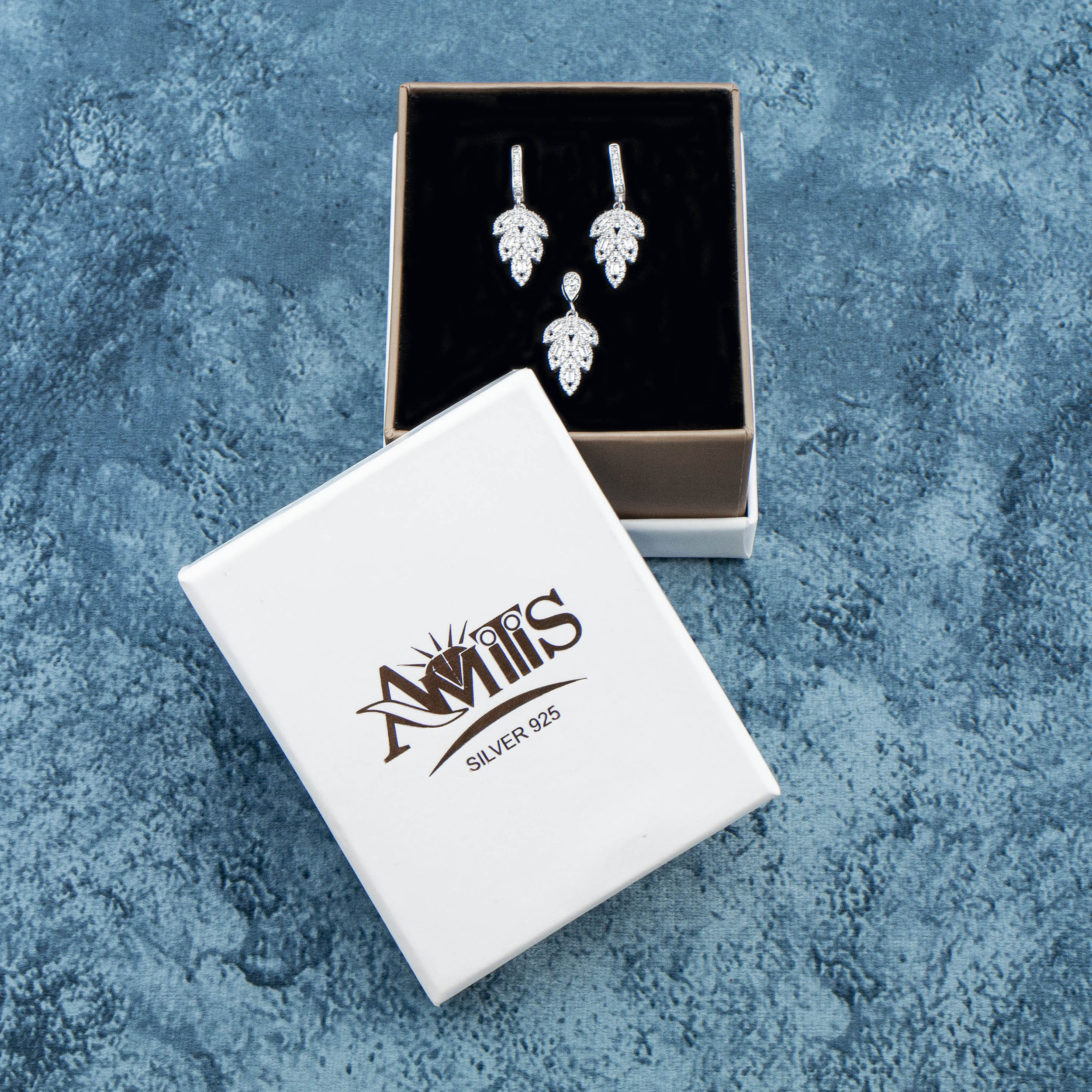 نیم ست نقره زنانه مدل یاپراک AMT-N219