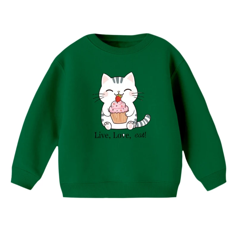 سویشرت بچگانه مدل گربه و کاپ کیک 