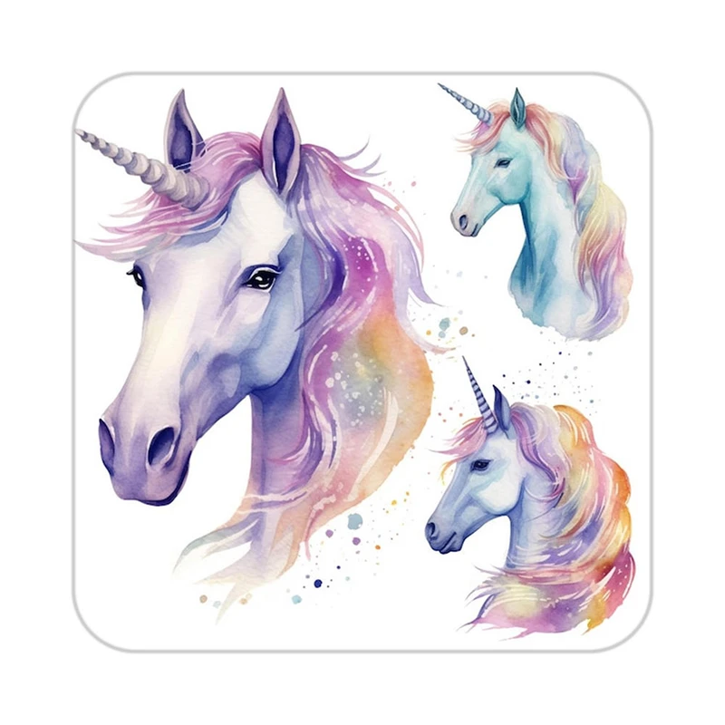 زیر لیوانی کاکتی طرح اسب تک شاخ و یونیکورن مدل mp32091