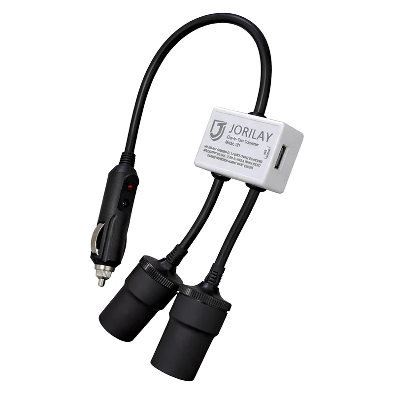 مبدل 1 به 2 مادگی فندکی خودرو جوریلای مدل UI1