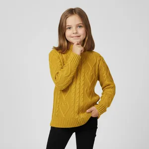 پلیور دخترانه کولزیون مدل  زنجیر بافت نقش برجسته کد 146