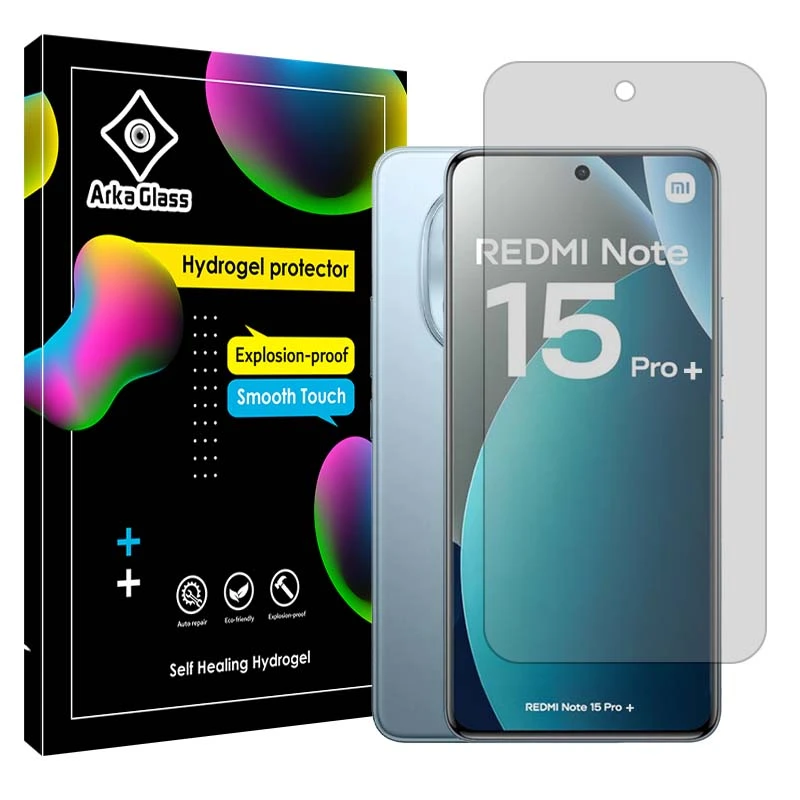 محافظ صفحه نمایش شفاف آرکا گلس مدل هیدروژلی مناسب برای گوشی موبایل شیائومی Redmi Note 15 Pro Plus