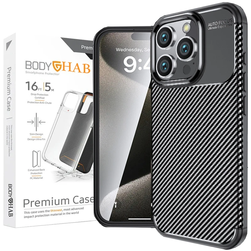 کاور بادی قاب مدل 2 Carbon Fiber مناسب برای گوشی موبایل اپل Iphone 16 promax