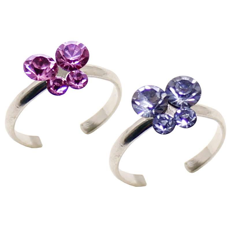 بند انگشتی زنانه طرح پروانه کد RKH_1165 بسته دو عددی