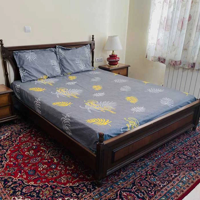 سرویس ملحفه مدل روتختی کشدار تخت دونفره مدل خزان 2 نفره 3 تکه