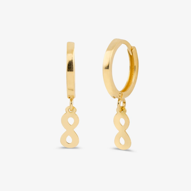 گوشواره حلقه‌ای طلا 18 عیار زنانه گالری طلا و جواهر هانی مدل 1-220