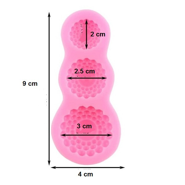 سیلیکون قالب گیری به گز مدل نگین 3 تایی