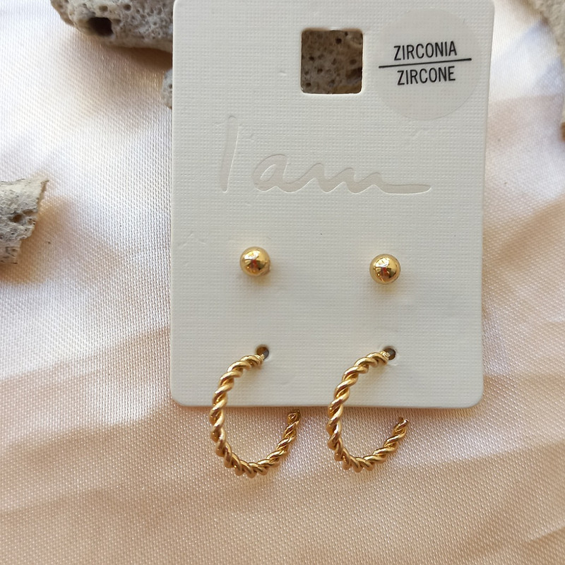 گوشواره زنانه آی ام مدل SMR 0210 مجموعه 2 عددی