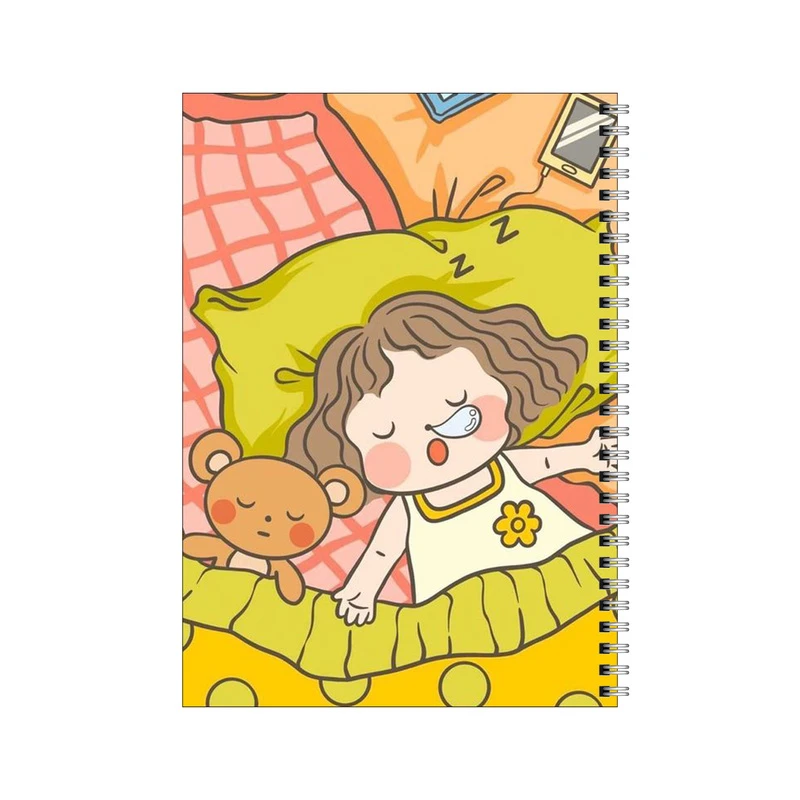 دفتر مشق 80 برگ بامبیلیپ طرح دختر خوابالو و خرسش کد 6646705