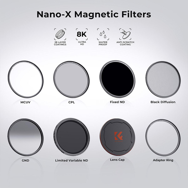 فیلتر لنز کی اند اف مدل   UV MAGNETIC + CAP NANO-X  - 82 MM