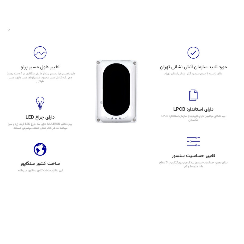 بیم دتکتور لیزری اعلام حریق مدل مولترون