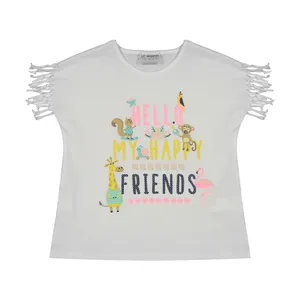 تی شرت دخترانه ال سی وایکیکی مدل 0SK513Z4-FDU-ECRU