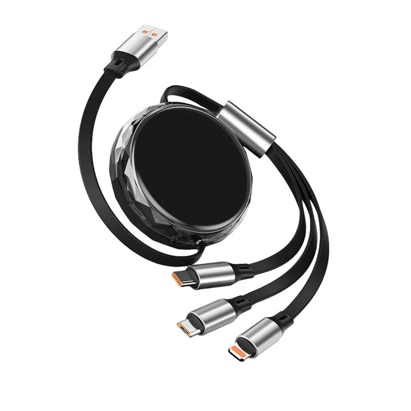 شارژر فندکی 100 وات مدل ML-100 به همراه کابل تبدیل USB به MicroUSB / لایتنینگ / USB-C