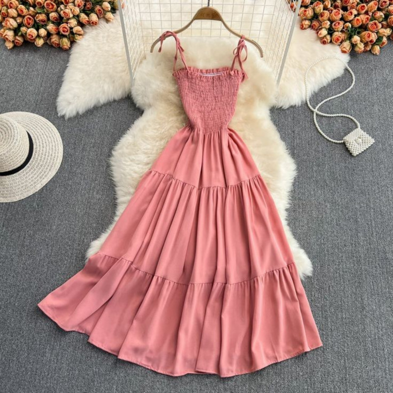 پیراهن ساحلی زنانه مدل تابستانی رنگ کالباسی