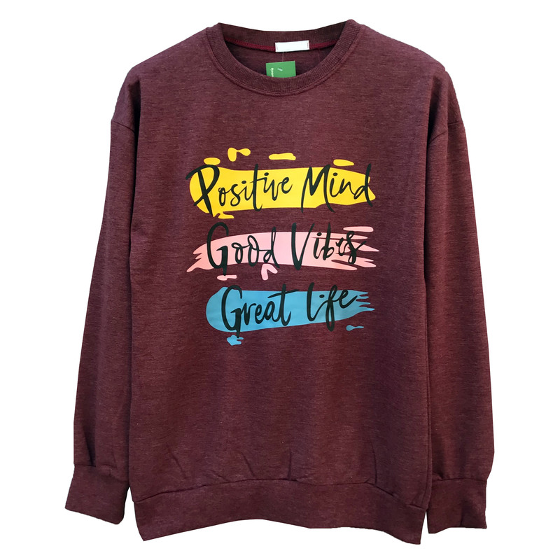 سویشرت زنانه مدل 1351 رنگ زرشکی