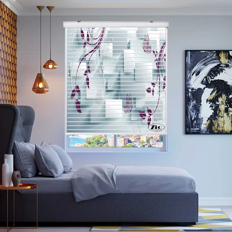 پرده زبرا زیو مدل سیلوئت 3D1263 سایز 150x150 سانتی متر