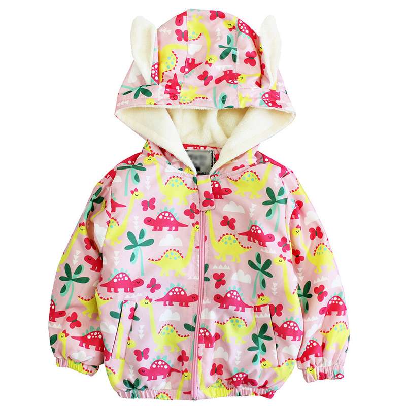 سویشرت دخترانه مدل دایناسور رنگ صورتی