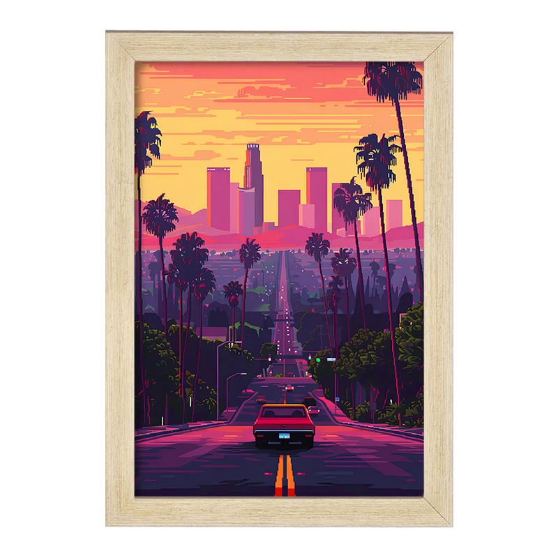 تابلو خندالو مدل شهر آسمان خراش ها کد F4676