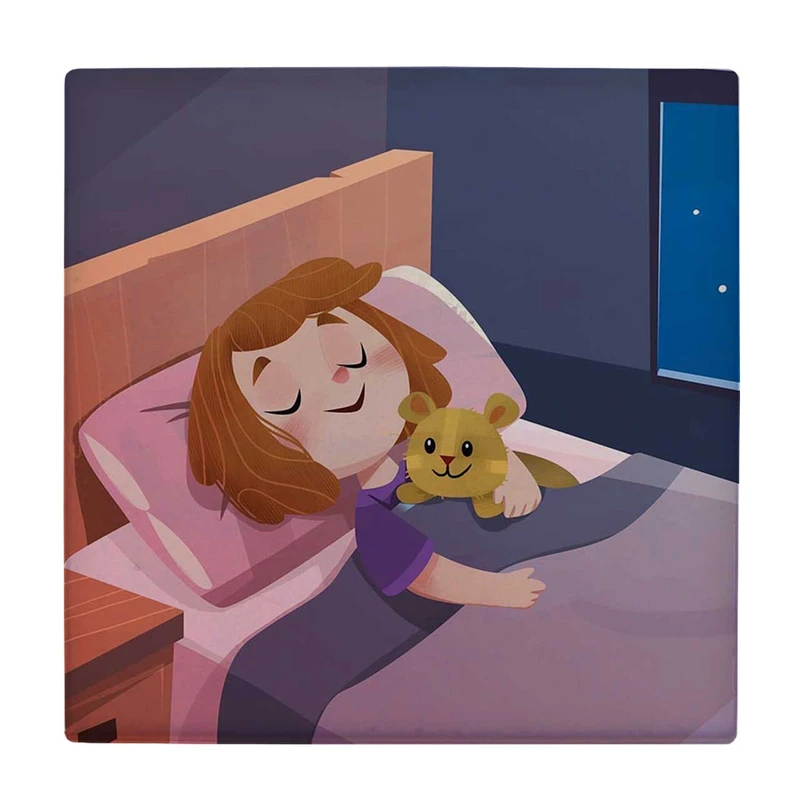  زیر لیوانی طرح دختر و خرس عروسکی کد    3655384_1621