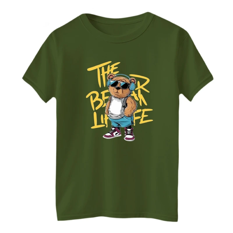 تی‌شرت آستین کوتاه لانگ بچگانه مدل تدی هدفون