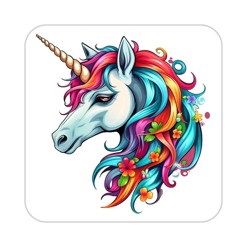 زیر لیوانی کاکتی طرح اسب تک شاخ و یونیکورن مدل mp30149